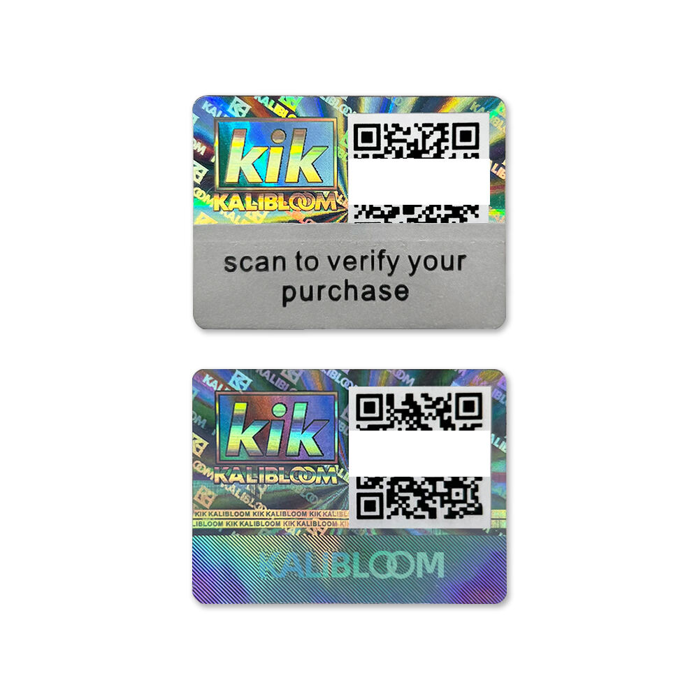Custom Authenticity Laser Vinyl Scratch Off Layer Security Stickers Features With Qr Code Tamper Evident Hologram Adhesive Label