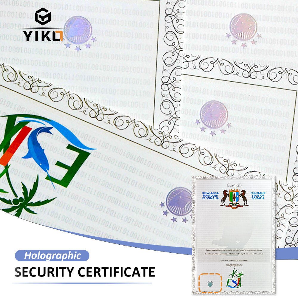 Wholesale Holographic Security Certificate Printing Custom Security Certificate factory