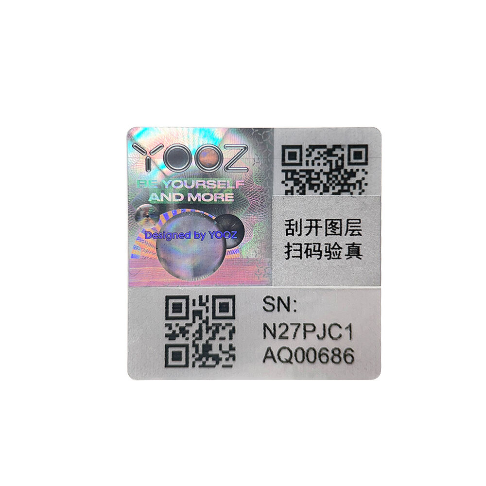 Custom Holographic Security Label Scrape Qr Code Scratch Off Stickers Glossy Silver Adhesive Authenticity 3D Hologram Sticker
