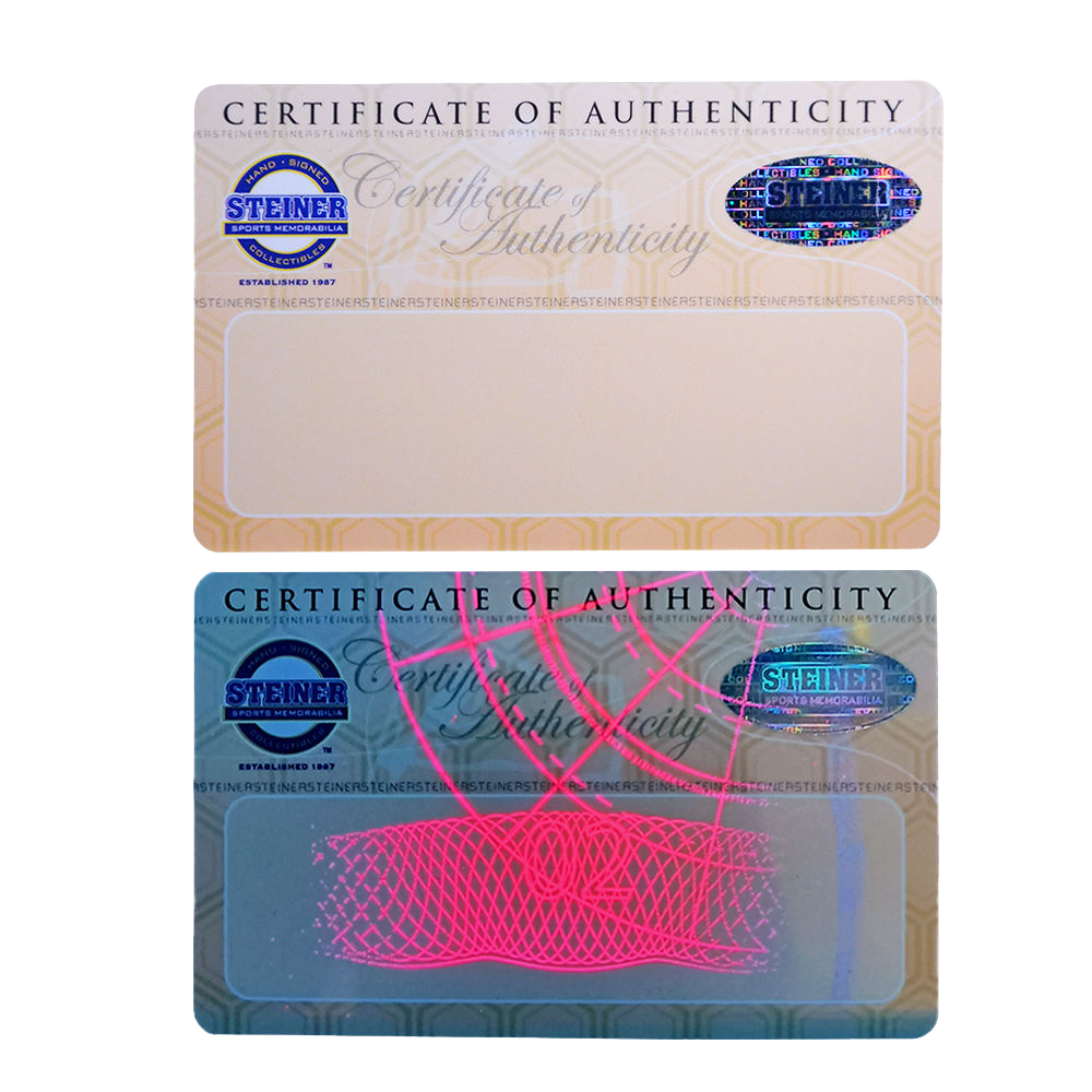 Security cards with holographic and UV fluorescent