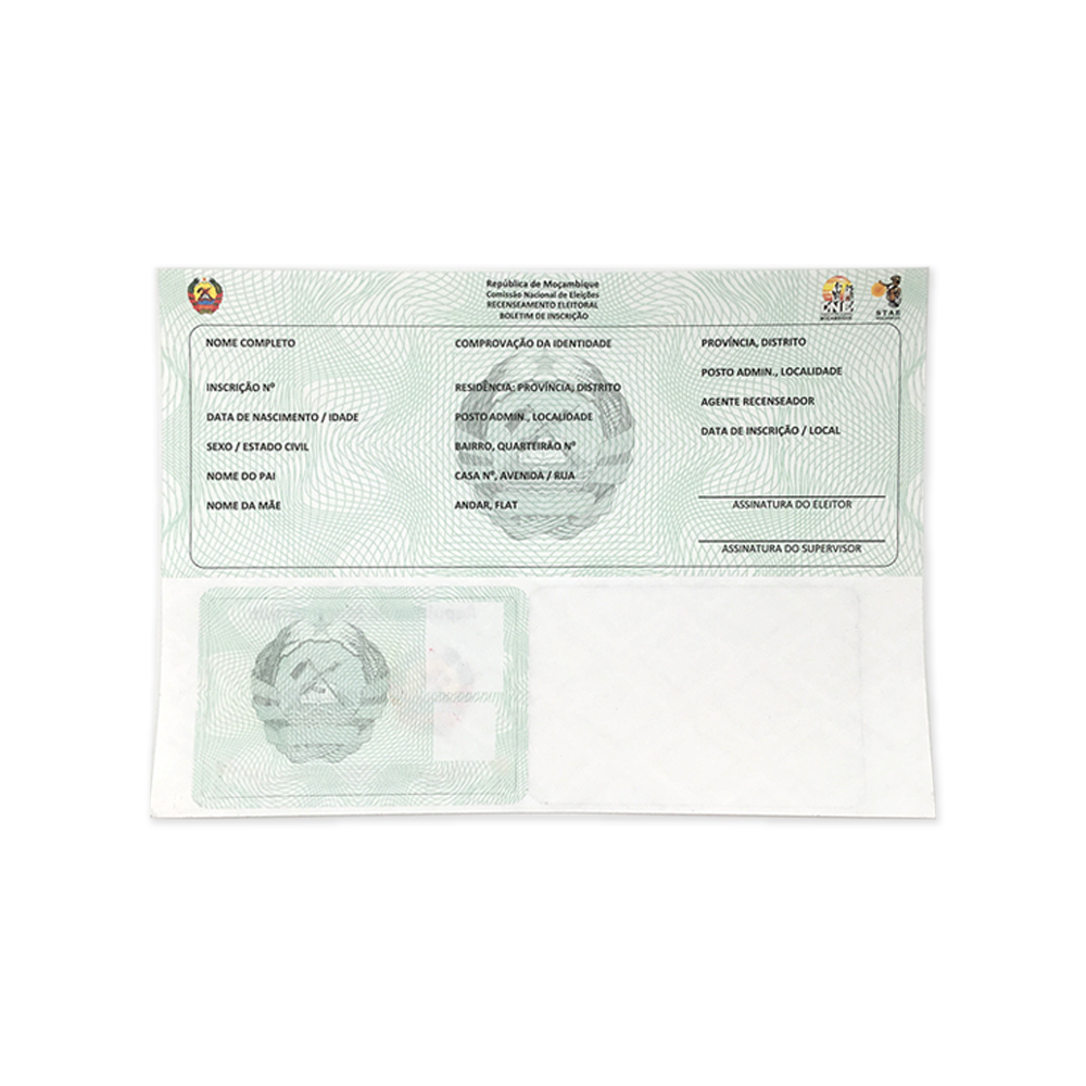 Security Watermark Ballot Paper with Invisible Fluorescence & Guilloche