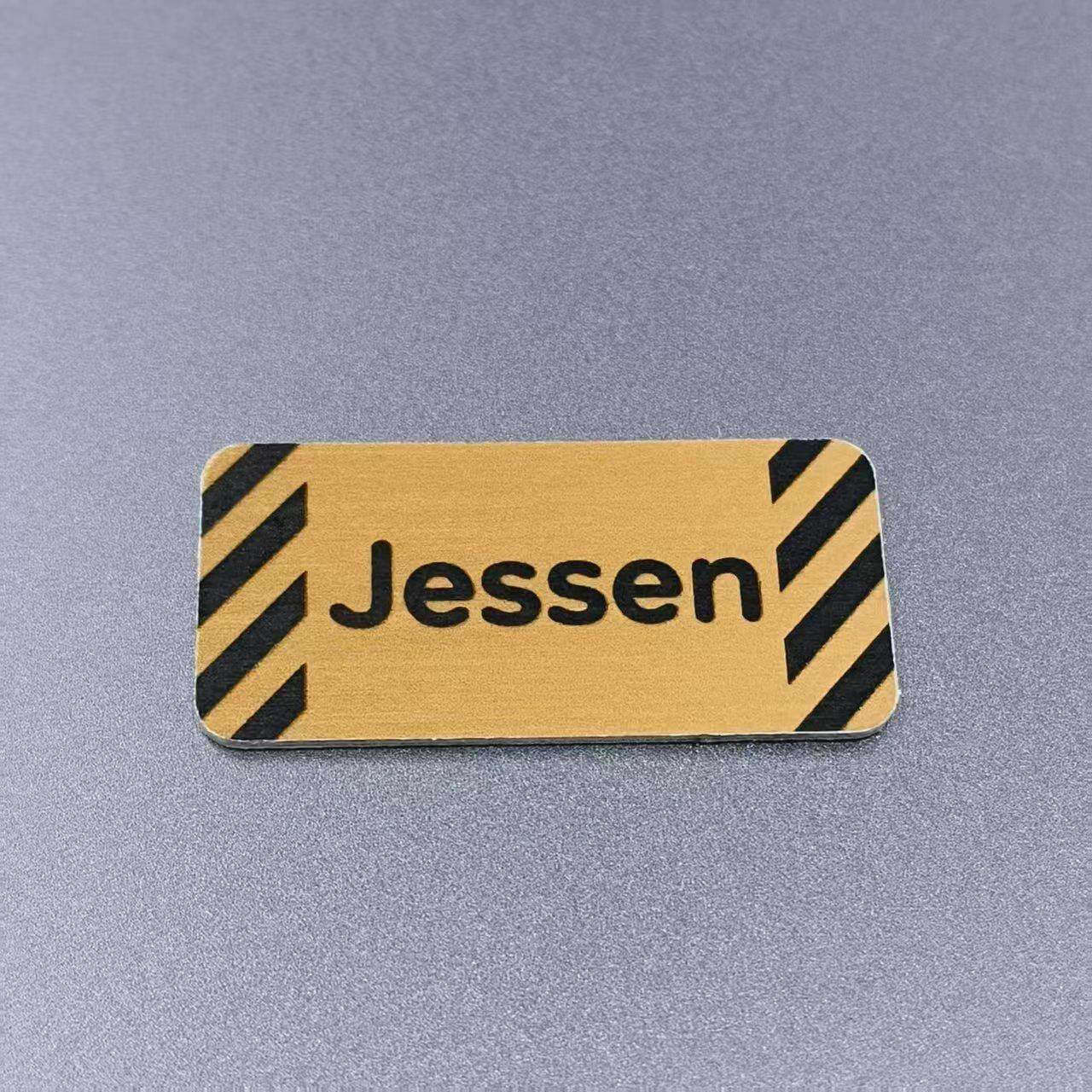Gold Silk Screen 0.5mm Thick Aluminum Stainless Steel Engraved Metal Nameplate Sign Raised Metal Plate