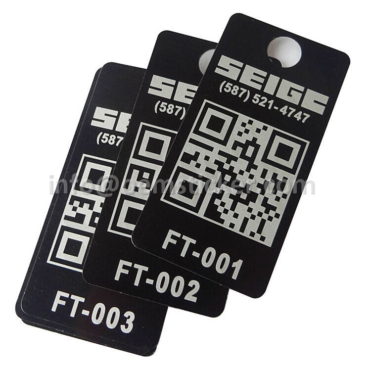 Metal Serial Number Label Aluminum Asset QR Code  Aluminum Stainless Steel Metal Brand Name Raised Metal Logo Plate