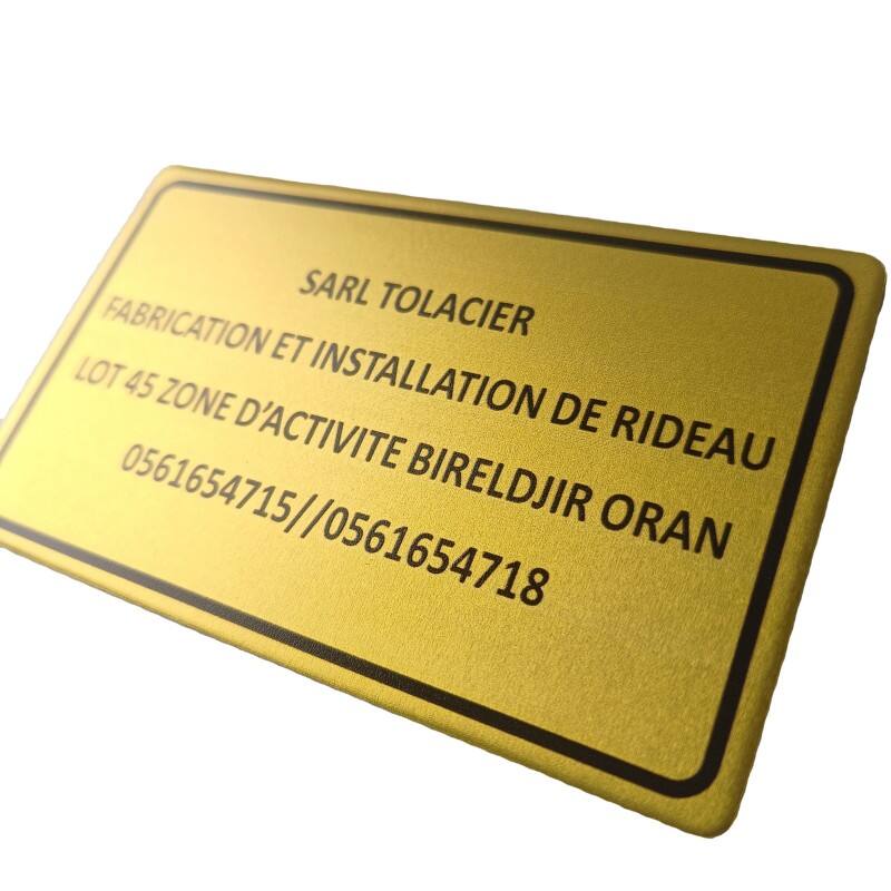 Professional Custom Die-Cut Gold Matte Metal Aluminum Nameplate Self Adhesive  High-end Aluminum Nameplate Sticker