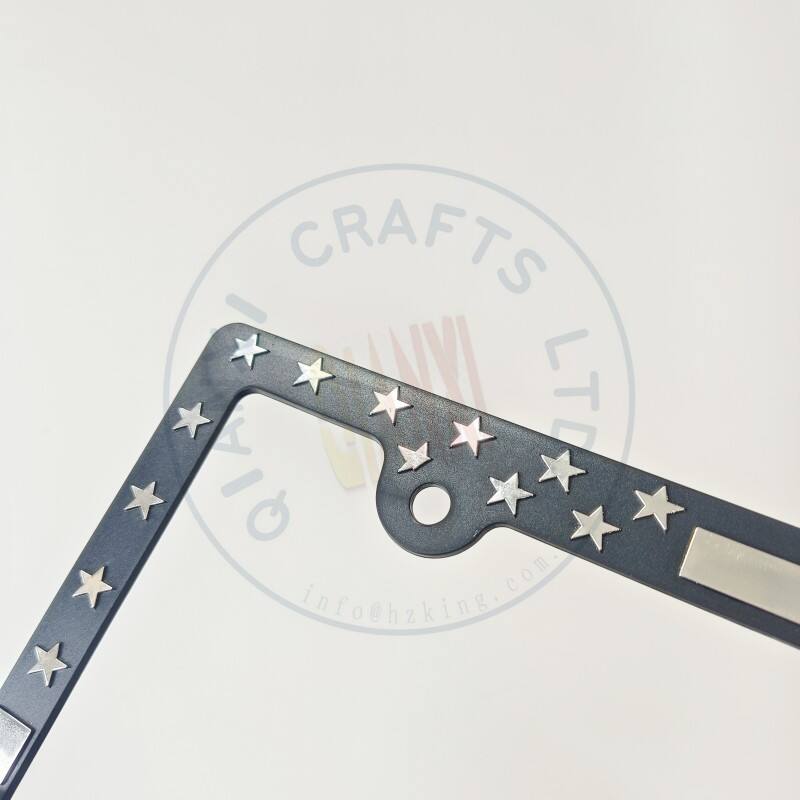 Personalized High Quality Plastic Car Plate Frames USA Size Silver Embossed Metal License Plate Frame