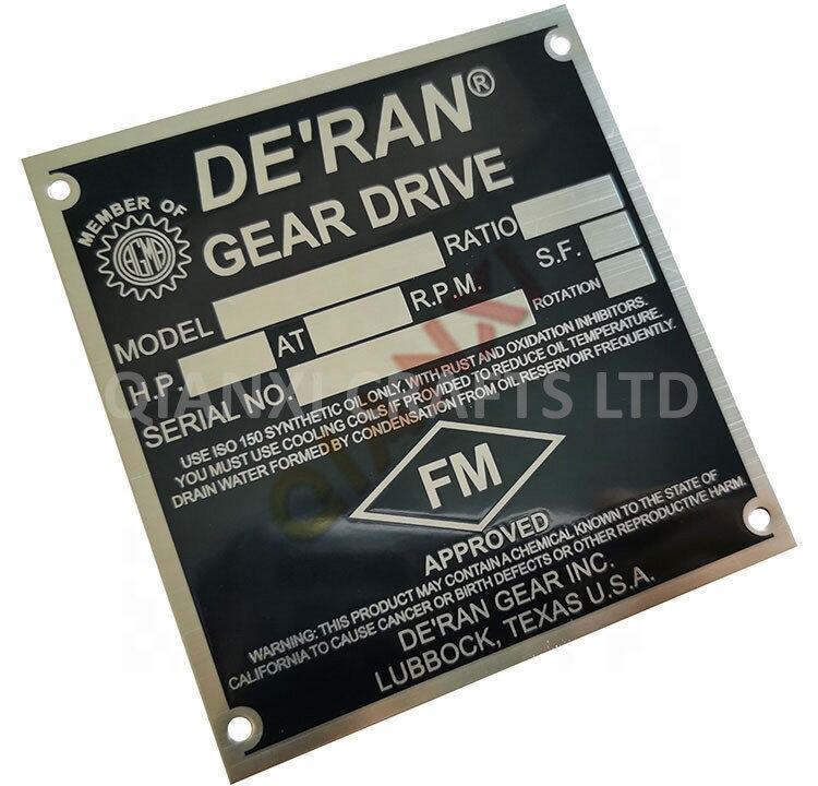 Laser Engraved Brushed Plaque Nameplate Full Colors Etched Stainless Steel logo Metal Name Plate