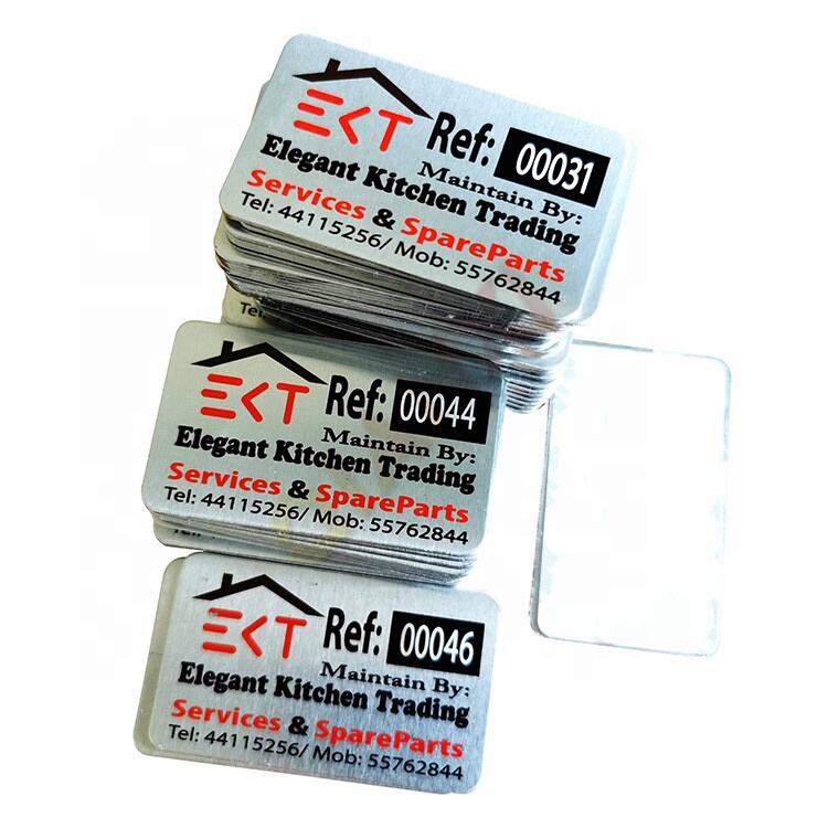 Adhesive Back Laser Engraved Aluminium Serial Running Numbers Sticker Labels