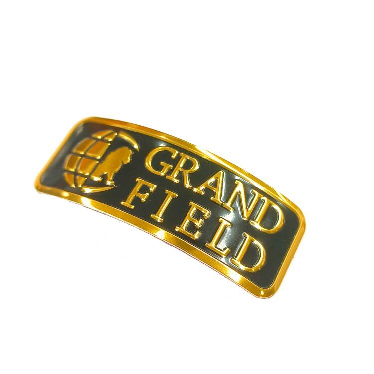 Customized Radian Aluminum Stainless Steel Embossed Nameplate Metal Brand Name Raised Metal Logo Plates