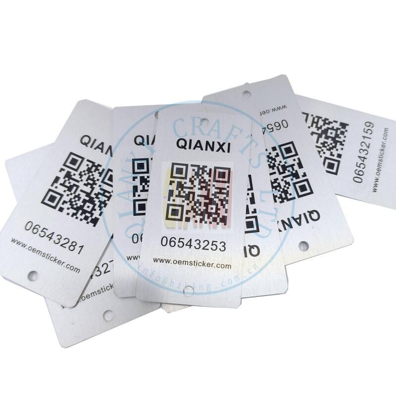 Custom Anodized Serial Number Aluminum UV Printing Silk Screen Offset Printing Metal Brand Name Raised Metal Logo Plate