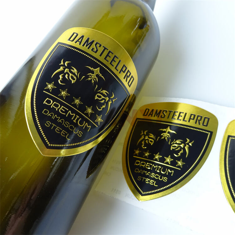 High Quality Embossed Colorful Foil Waterproof Adhesive Private Gold Sliver Label Perfume Textured Paper Sticker Wine Label