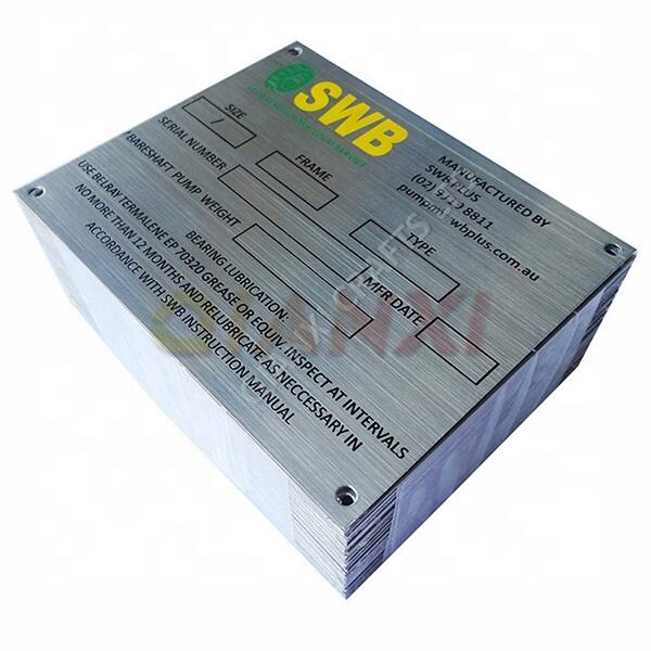 Custom Engraved Metal Nameplate Plaque Etched Stainless Steel logo Name Plate