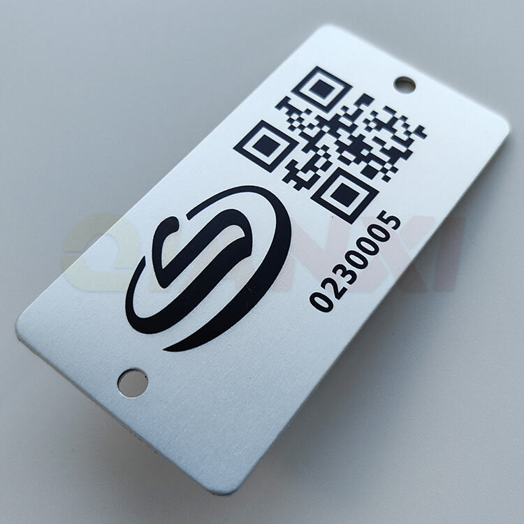 UV Resistant Sub-Surface Printed Barcode QR Code Labels Anodised Aluminium Asset Tags