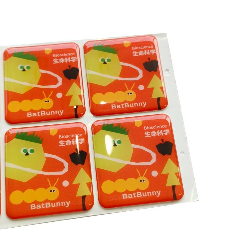 Cute Cartoon Custom Die Cut Crystal Weatherproof Polyurethane Resin Dome 3D Epoxy Resin Sticker
