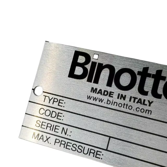 Metal Printing Aluminum Label Etched Stainless Steel Name Plates Tag Laser Engraved Anodized Silver Aluminium Machine Nameplates