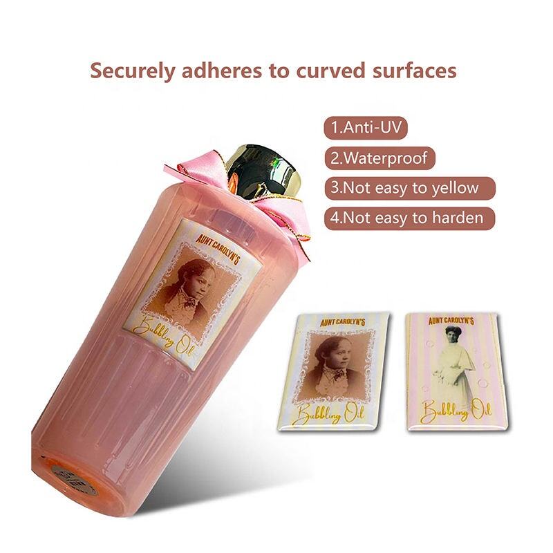 Custom Self Adhesive Crystal clear 3d Decal Transparent Polyurethane Coated Gel Label Epoxy Pu Resin Domed Stickers for Bottles