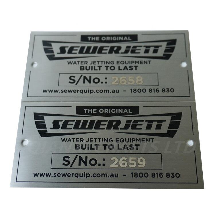 Laser Engraved Plaque Nameplate Etched Stainless Steel logo Metal Name Plate
