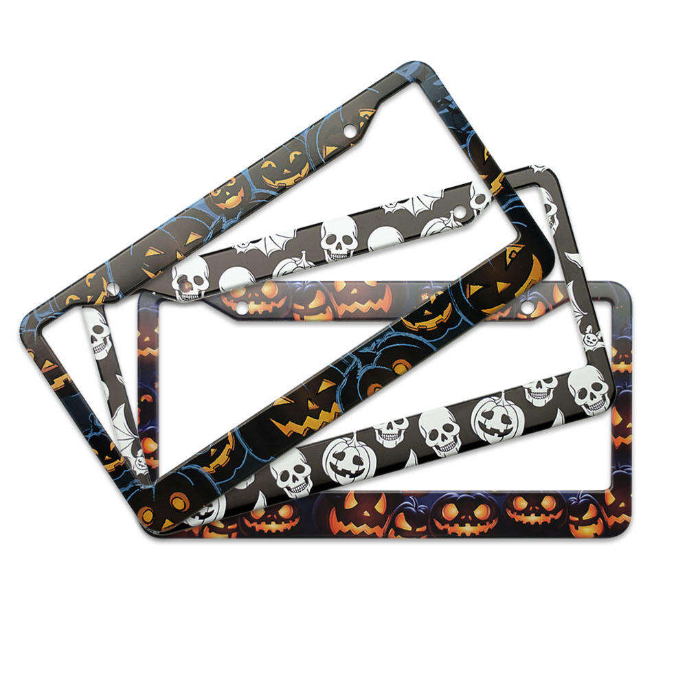 Factory Direct Sales Car License Plate Frame Custom Halloween Design Aluminum Usa License Plate Holder