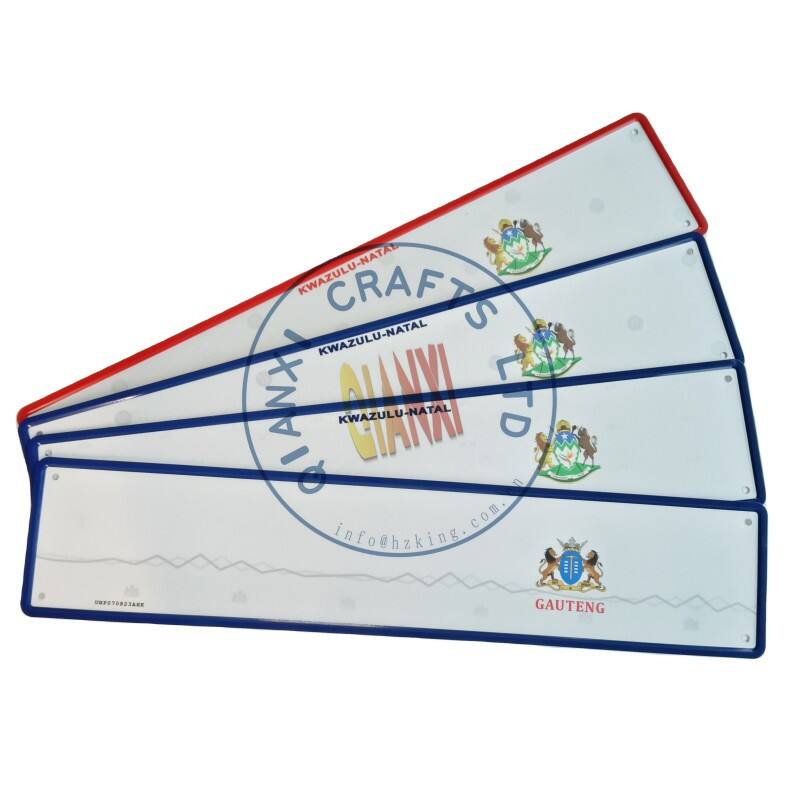 High Quality South Africa Embossed Aluminum Car Plates Removable Reflective Film New KZN Natal Number Plate