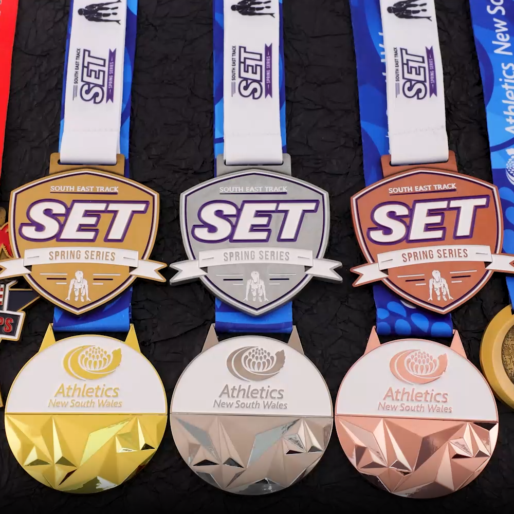 SET Frühjahrsserie & Athletics NSW Leichtathletik-Medaillenset – Individuelle Wettkampfauszeichnungen in Gold/Silber/Kupfer mit Lanyards