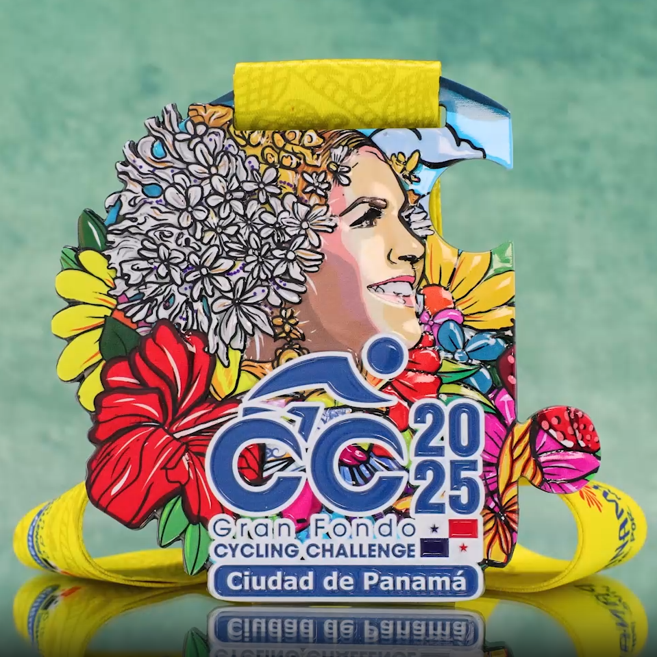 Vibrantni tropski cvjetni medalja za biciklizam za događaje u Panami
