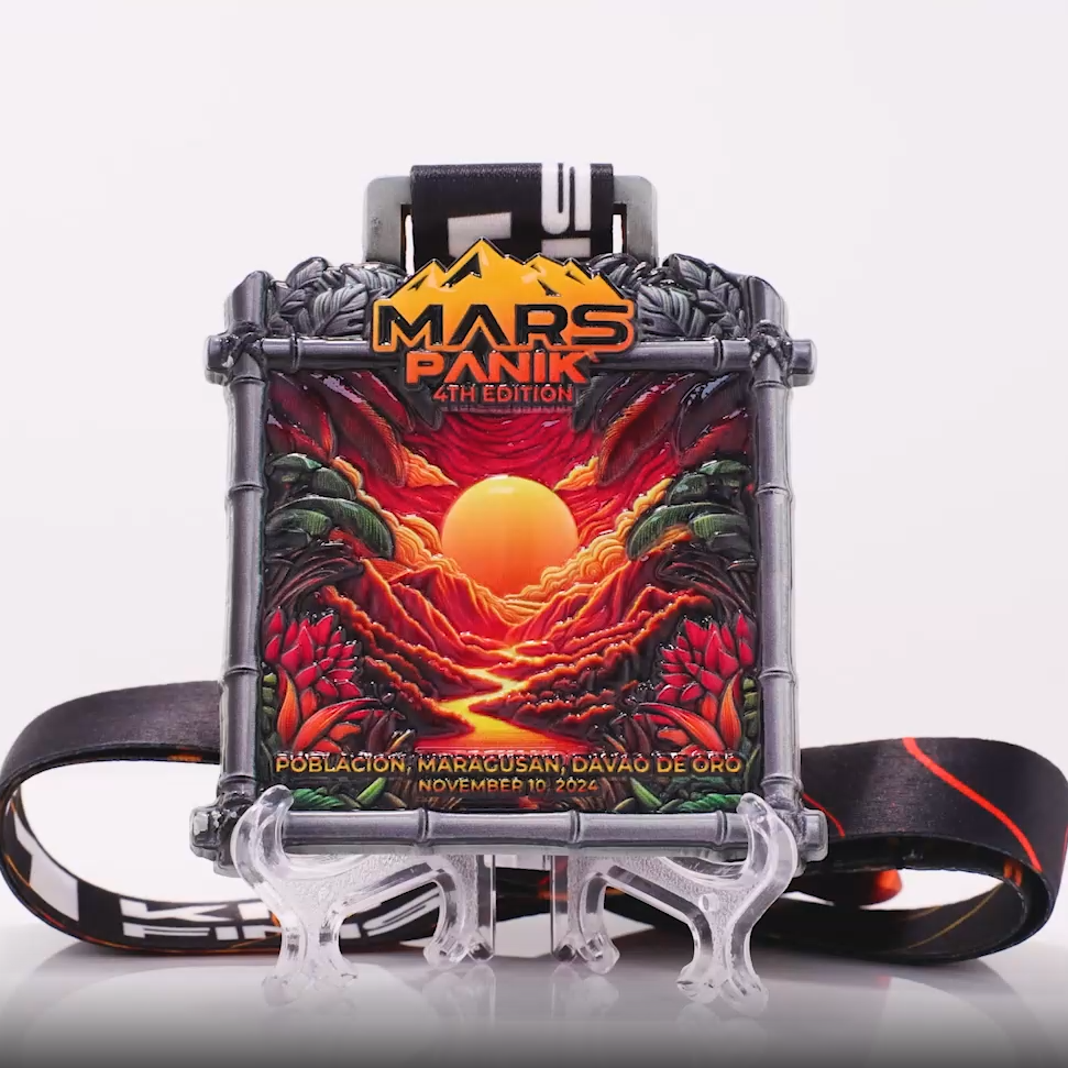 Antikes Bambusrahmen-3D-Relief-Laufmedaille für tropische Gebirgsstrecken – speziell für philippinische Laufveranstaltungen