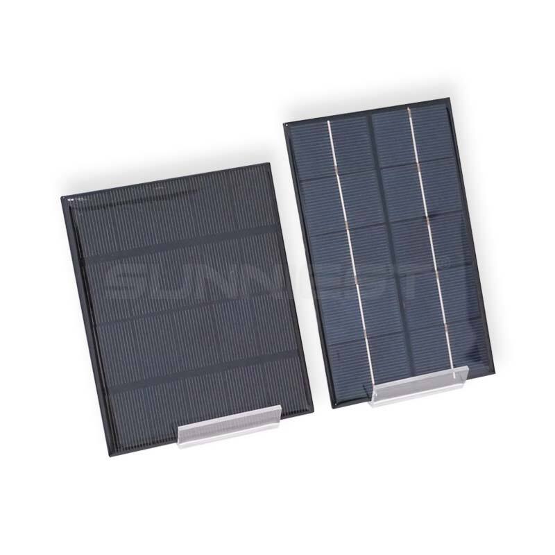 Epoxy 2W Mono Silicon All Black Mini Solar Panels with +- Contacts