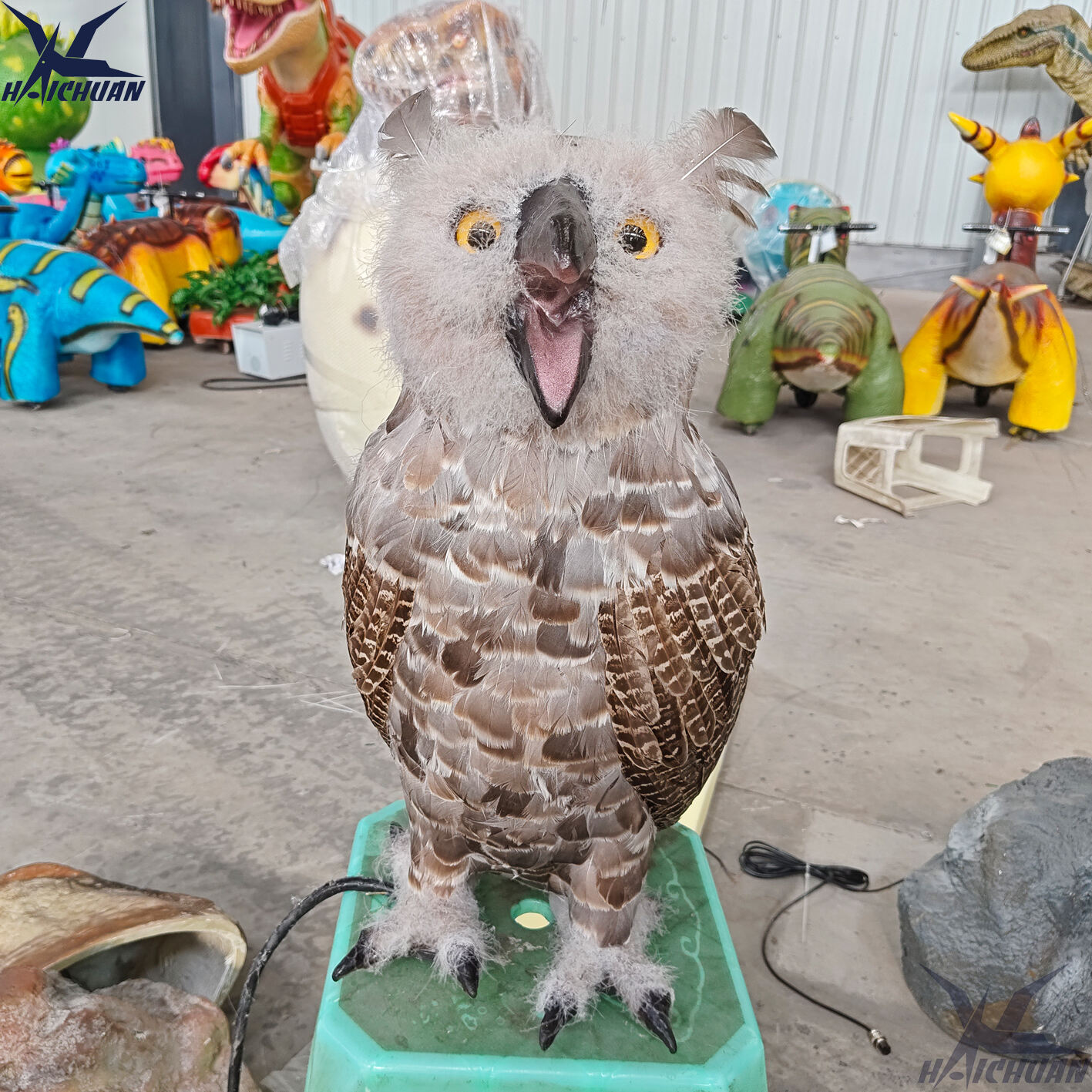 Lebensgroßes realistisches Vogel-Simulations-Tiermodell, animatronische Eule zum Verkauf