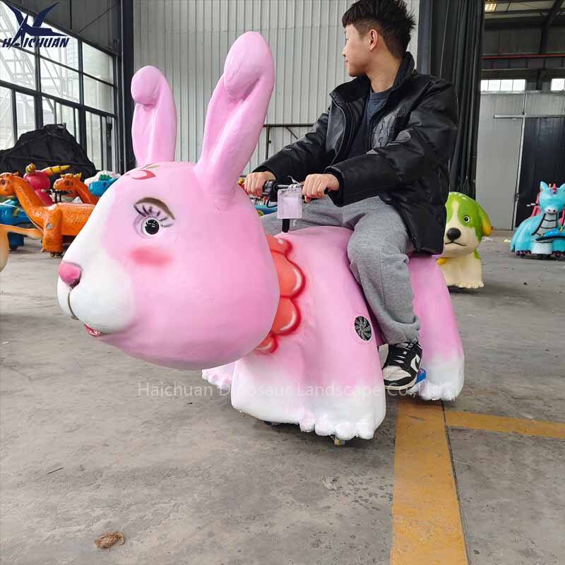 24V New Arrival Hot Selling Cartoon Rabbit Car Five-Wheel Bionic Animal Toy Kids Ride for Garden Outdoor for Sale