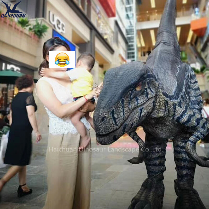 Zigong Life-size Dino Suit Velociraptor Adult Custom Animatronic Dinosaur Costume Raptor for Attraction in Shopping Malls