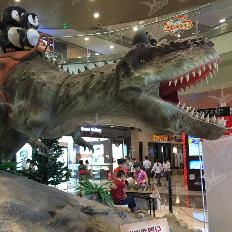 Mécanique Dinosaure Carnotaure Animatronique Réaliste à Monter pour Enfants dans les Centres Commerciaux