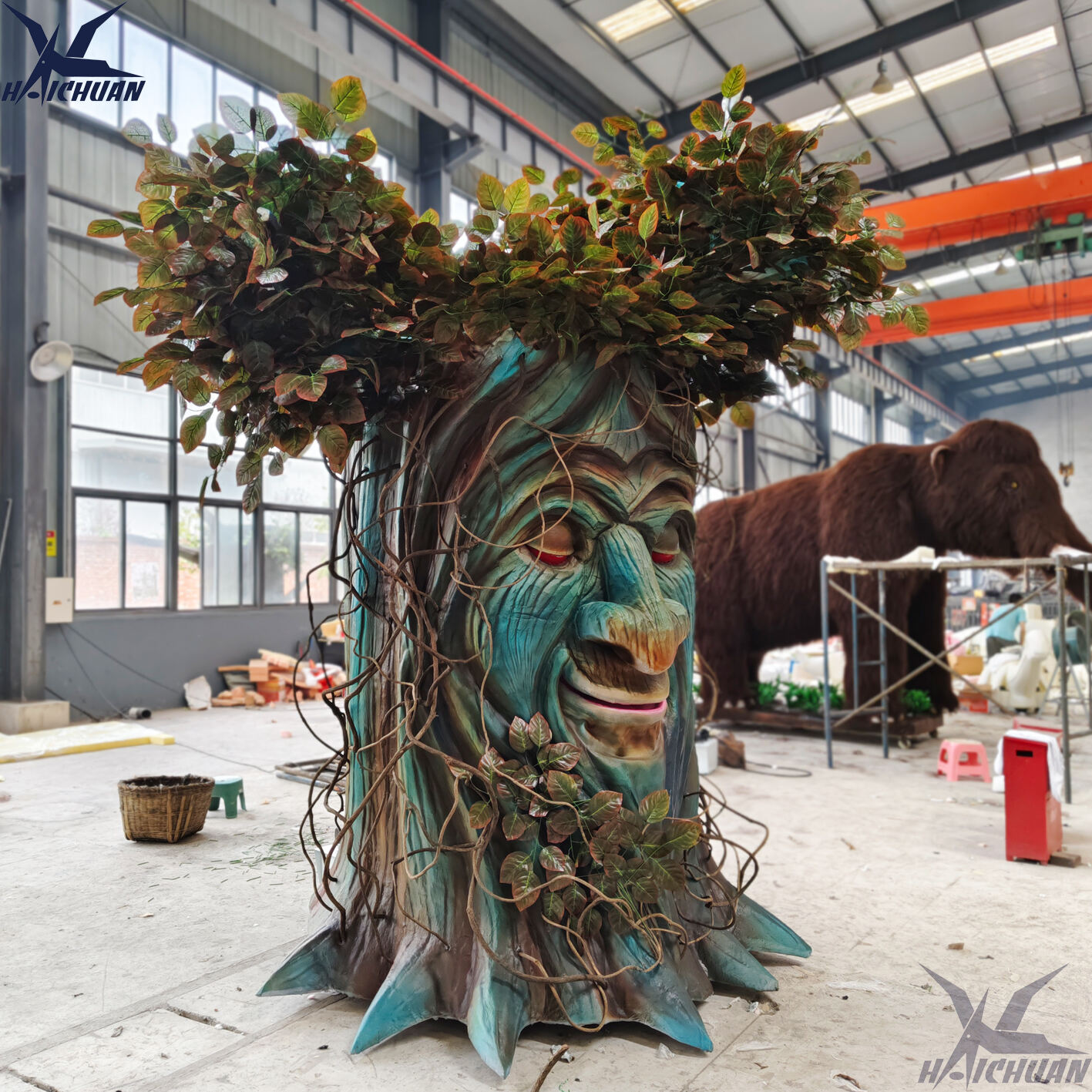 Taille personnalisée Parc d'attractions Arbre animé parlant Artificiel Réaliste Arbre parlant animatronique en vente