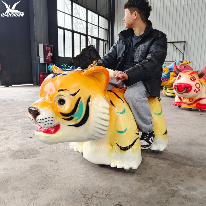 Realistic Electrical Riding Animal Car Mechanical Walking Tiger Ride on Car for Kiddie Home
