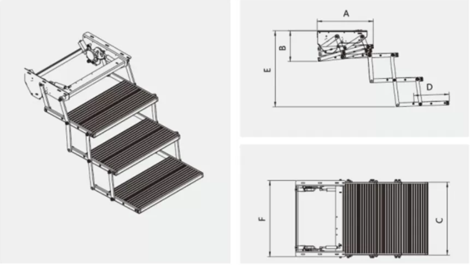 ES-F-T Series Electric Trible Folding Step factory