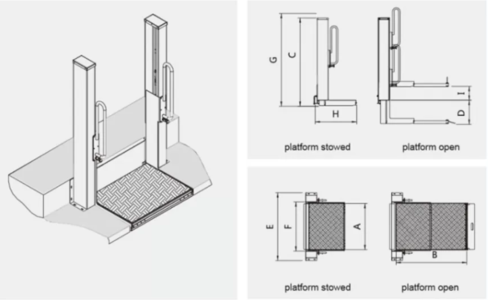 STEP-B-1200 Wheelchair Lift(Semi-Automatic) manufacture