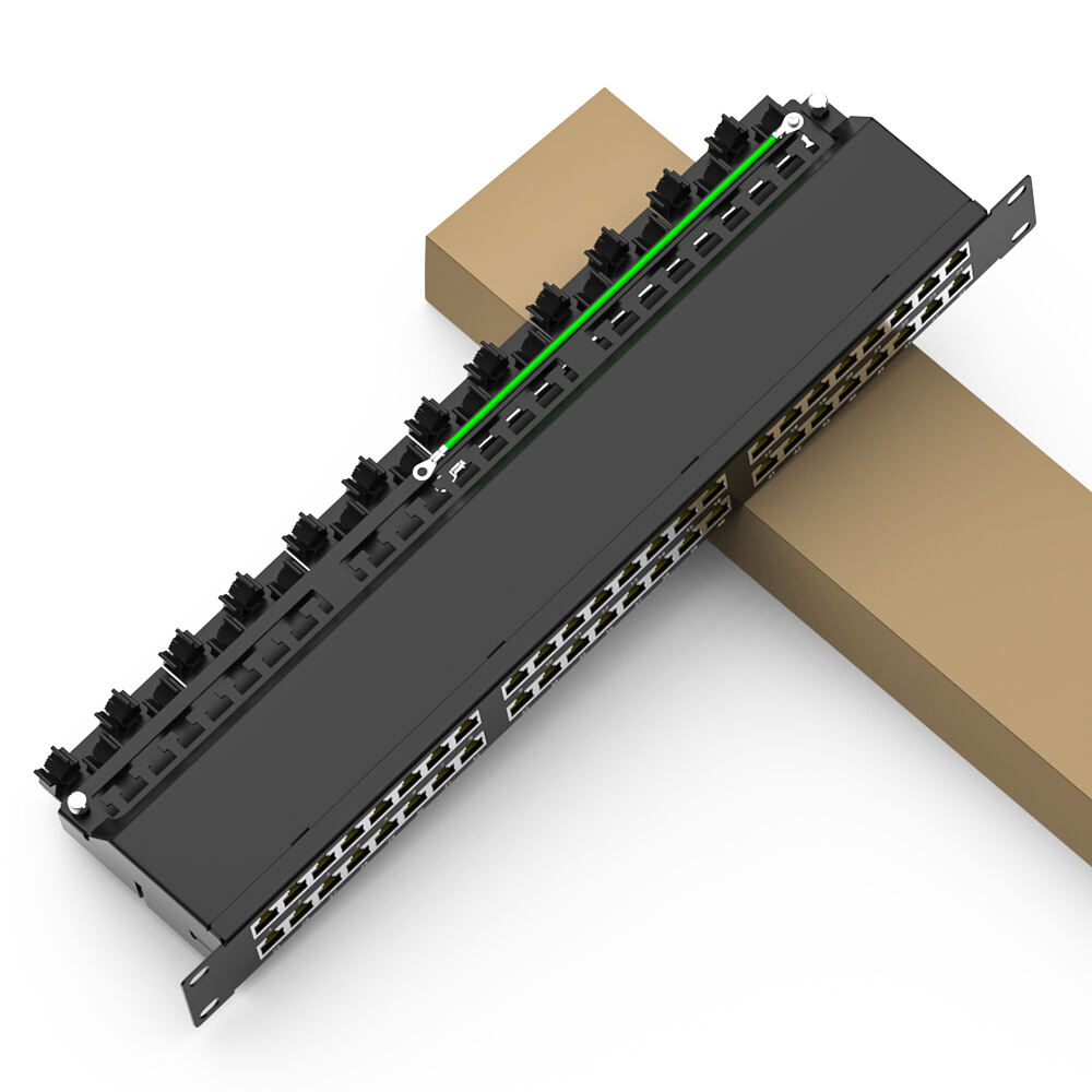 Network 48 Port 1u  Inch RJ45 CAT5e CAT6 CAT6a CAT7 FTP Rack Mounted Modular Patch Panel  RJ45 UTP/ FTP Solutions, Telecommunication Copper