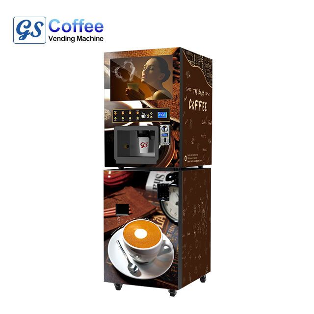 Macchina distributrice di succo d'arancia con sistema di raffreddamento e pagamento con monete e banconote, macchina distributrice di caffè istantaneo