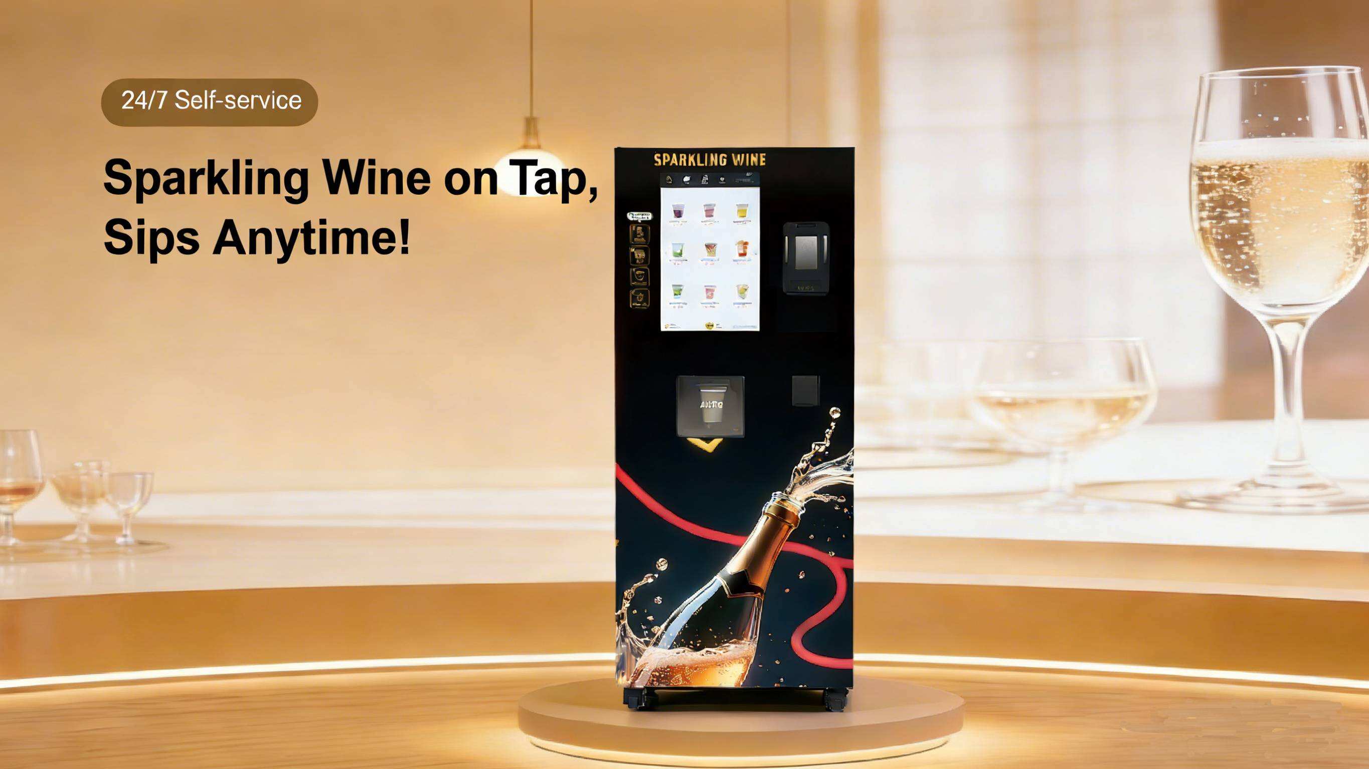 GS701 Sparkling Wine Vending Machine: Redefine On-the-Go Indulgence with 24/7 Self-Service Excellence