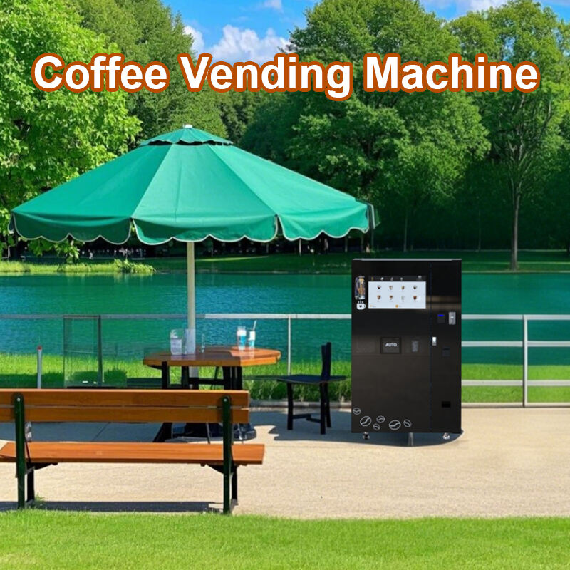 Ny opgraderet stålsplitret glasspanel fuldt automatisk multifunktionel kaffeautomat med iskloder