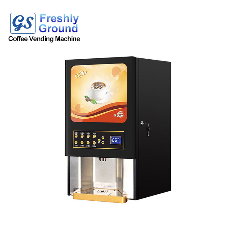GBS204 เครื่องจ่ายเครื่องดื่มช็อกโกแลตร้อนเย็นสำหรับใช้ในร่ม สำหรับธุรกิจ เครื่องจ่ายกาแฟและชาไข่มilk