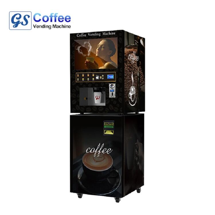 Automatic Instant Drink Tea Soup Mini Hot and Ice Coffee Vending Machine with Cash Credit Card Coin Acceptor