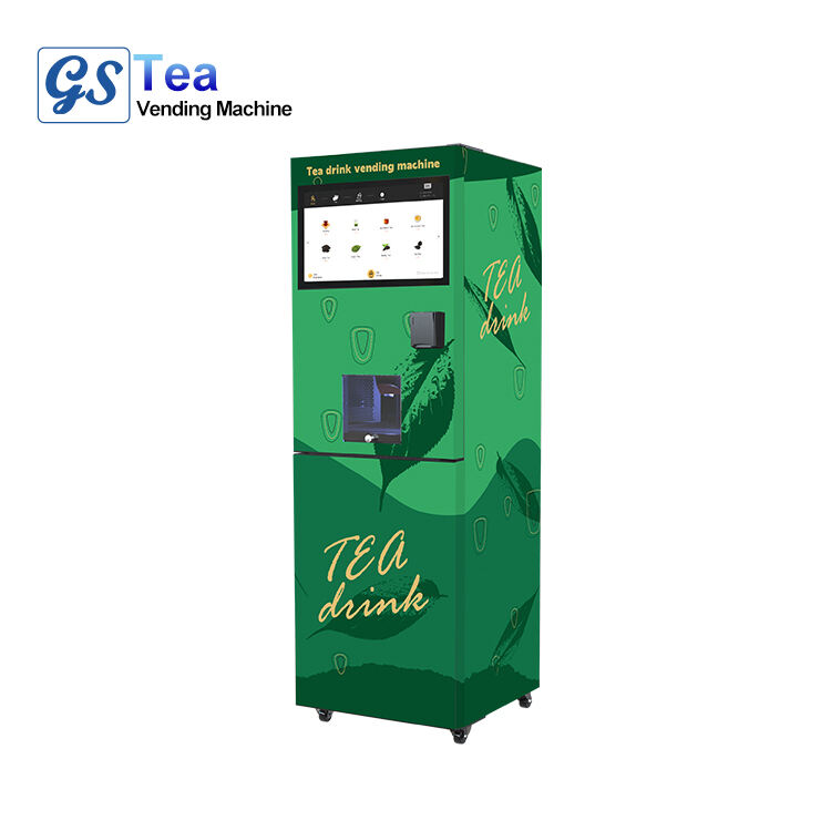 Machine de vente automatique de thé en tasses intelligente et entièrement automatique, modèle pré-mixé, commerciale SDK, caisse en acier au carbone avec verre trempé
