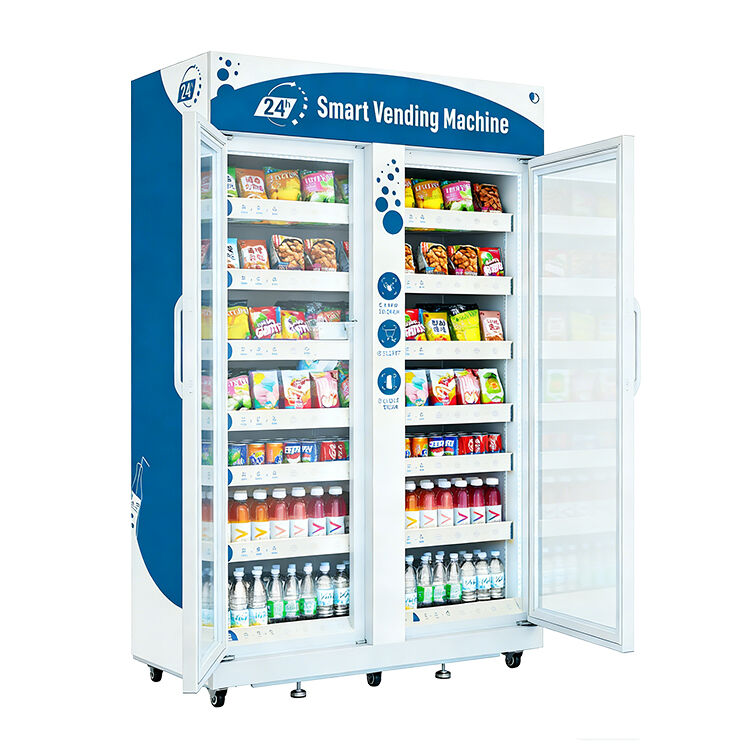 автомат для продажи напитков и продуктов питания с двумя дверцами, вместимостью 1100 л, комбинированный автомат для продажи напитков, продуктов питания, конфет и прохладительных напитков