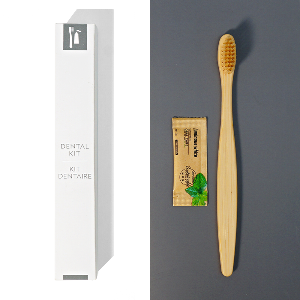 Luxury Star Hotel Dental Kit Biodegradable Disposable Hotel Toothbrush And Toothpaste