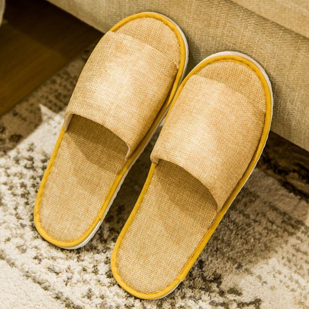 Linen Hotel Spa Slippers Personalized Star Hotel Spa Hospitality Disposable Slippers