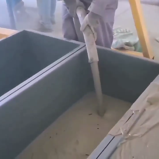 Foam concrete block mould pouring