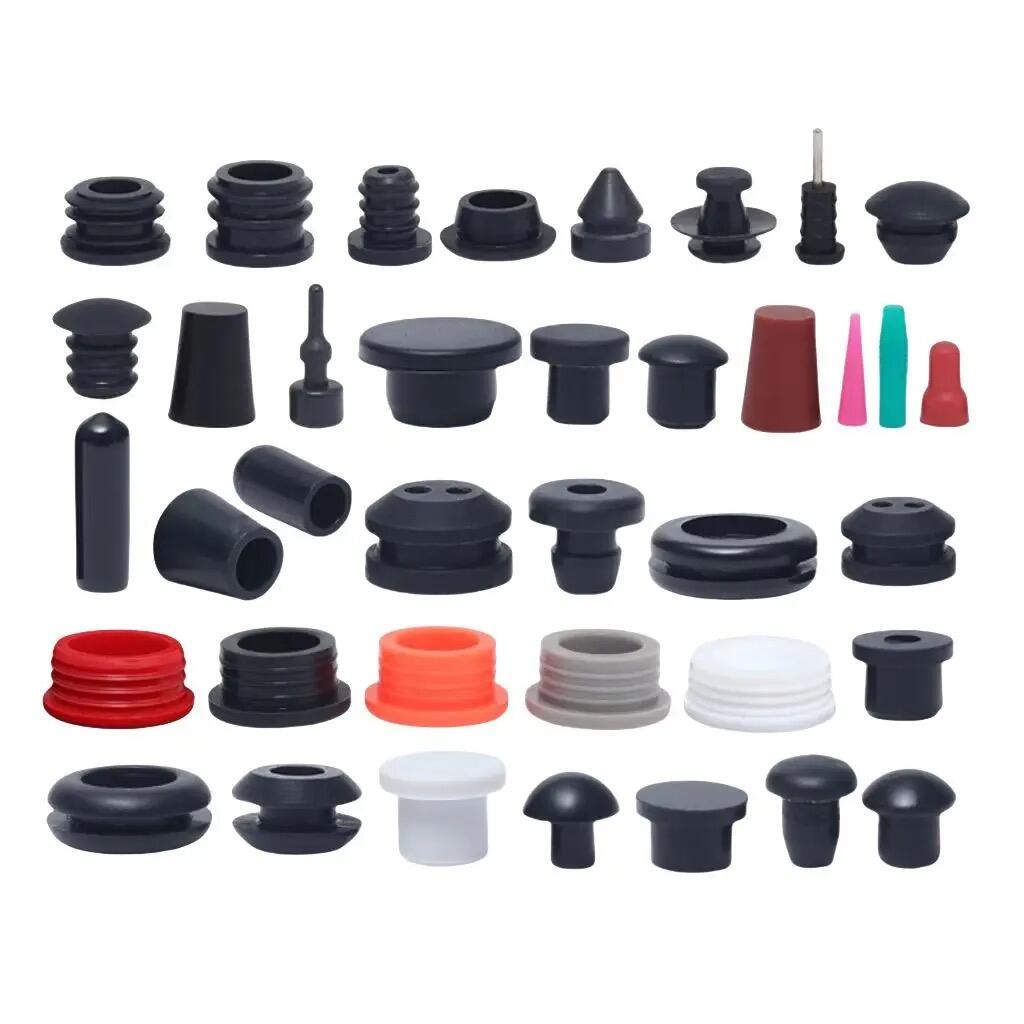 PULI customized rubber sealing grommet pipe plug Seal T type silicone plug Hollow solid insulation round silicone plug