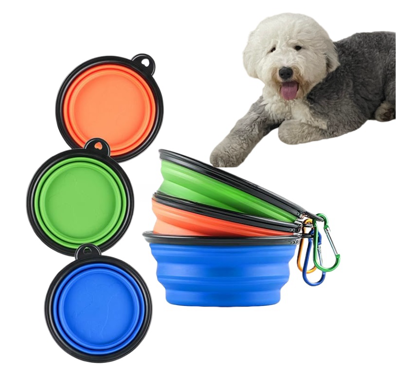 Customized Portable Silicone Pet Bowl Foldable Eco-Friendly for Outdoor Camping Travel for Dogs Cats Rounded Shape for Food Use