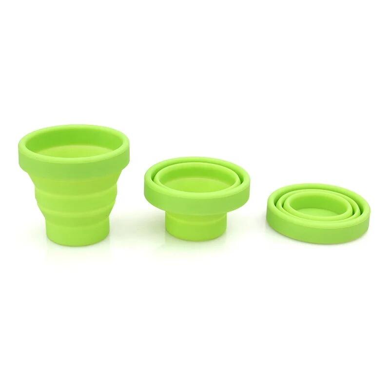 PULI Portable Silicone Retractable Folding Water bottle Outdoor Travel Collapsible Soft Drinking Cup