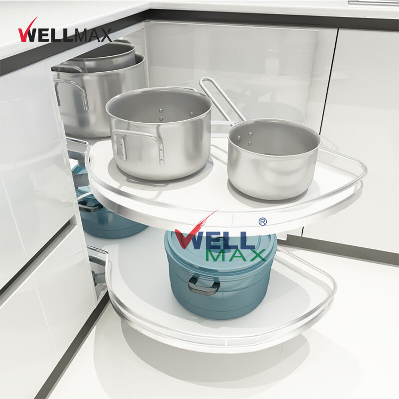 WELLMAX Kitchen Cabinet accessories Swing Tray Blind Corner Modern Kitchen Swing trays pull out Basket Magic Corner With Soft Close