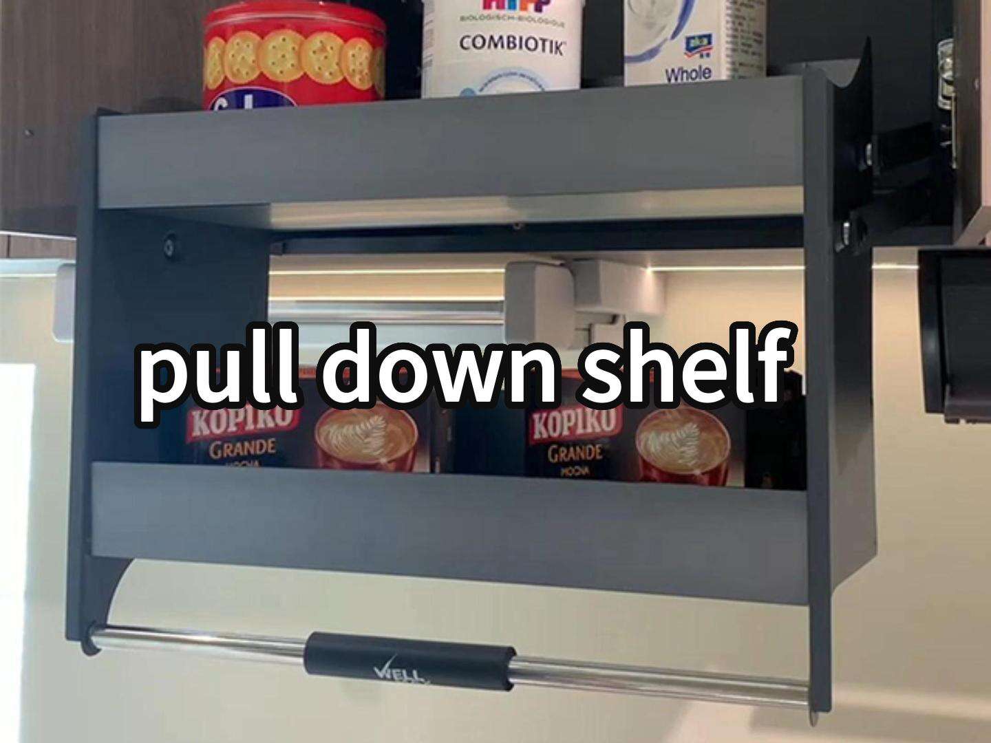 WELLMAX Kitchen Wall Cabinet Pull Down Shelf